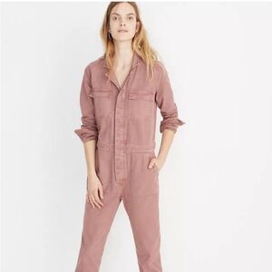 Madewell Dusty Rose Collared Coverall Jumpsuit